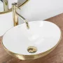 Rea Sofia pultra ültethető kerámia mosdótál 41x34,5 cm, fehér/arany REA-U3697
