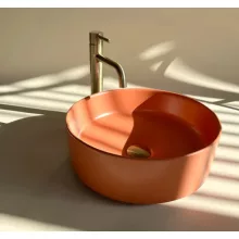   Rea Sami pultra tehető kerámia mosdó 37 cm, matt narancssárga REA-U4566