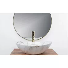   Rea Royal ívelt pultra ültethető kerámia mosdótál 48x30,5 cm, kőminta REA-U5063