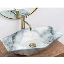   Rea Vegas pultra tehető kerámia mosdó 57x37 cm, gránit REA-U5602
