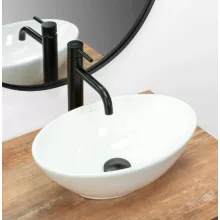   Rea Pamela Mini pultra tehető kerámia mosdótál 40x27 cm, hófehér REA-U5804
