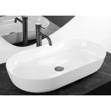   Rea Cleo pultra tehető kerámia mosdótál 70x39 cm,  fényes fehér REA-U6215