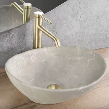 Rea Sofia 40 pultra tehető kerámia mosdó matt beige kivitelben.