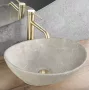 Rea Sofia 40 pultra tehető kerámia mosdó matt beige kivitelben.
