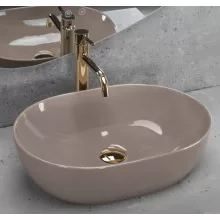   Rea Lisa pultra tehető kerámia mosdótál 49x35 cm, fénye bézs REA-U6380