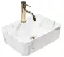 Rea Kelly Mini Pultra ültethető kerámia mosdótál 41x31 cm, fényes kőhatás REA-U6504