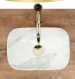 Rea Belinda Mini Shiny pultra tehető kerámia mosdó 36,5x25 cm, kőminta REA-U6505