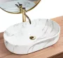 Rea Nadia Shiny Aiax pultra tehető kerámia mosdó 61x38,5 cm, kőminta REA-U6506