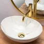 Rea Sofia Aiax pultra tehető kerámia mosdótál 41x34,5 cm, fehér kőminta REA-U6597