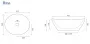 Rea Sofia Aiax pultra tehető kerámia mosdótál 41x34,5 cm, fehér kőminta REA-U6597