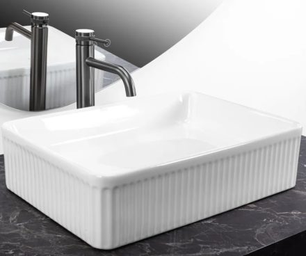 Rea Fiorella pultra tehető kerámia mosdótál 50x34 cm, fehér REA-U6621