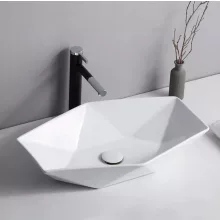   Rea Vegas pultra tehető kerámia mosdótál 57x37 cm, fehér REA-U6643