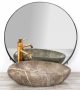 Rea Roxy Stone pultra ültethető kerámia mosdótál 49x31 cm, barna kőminta REA-U6650