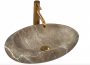 Rea Roxy Stone pultra ültethető kerámia mosdótál 49x31 cm, barna kőminta REA-U6650