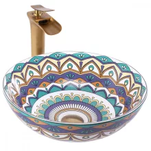   Rea Aztec Pultra szerelhető kerámia mosdótál 40 cm, mintás REA-U7501