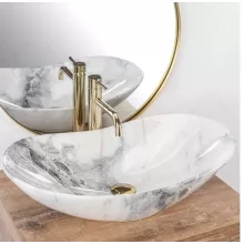   Rea Royal pultra tehető 60,5x36 cm kerámia mosdótál, gránit kőutánzat REA-U8596