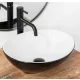 Rea Sofia pultra tehető kerámia mosdótál 41x34,5 cm, fehér / fekete REA-U8749