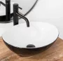 Rea Sofia pultra tehető kerámia mosdótál 41x34,5 cm, fehér / fekete REA-U8749
