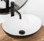 Rea Sofia pultra tehető kerámia mosdótál 41x34,5 cm, fehér / fekete REA-U8749