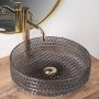 Rea Cristal pultra tehető edzett üveg mosdó 39cm, átlátszó/szürke REA-U8880
