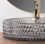 Rea Cristal pultra tehető edzett üveg mosdó 39cm, átlátszó/szürke REA-U8880