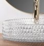 Rea Cristal pultra tehető edzett üveg mosdó 39 cm, átlátszó REA-U8881