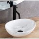 Rea Sofia Mini Cloudy pultra ültethető kerámia mosdótál 35,5x27 cm, kőutánzat REA-U9236
