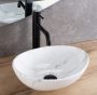 Rea Sofia Mini Cloudy pultra ültethető kerámia mosdótál 35,5x27 cm, kőutánzat REA-U9236