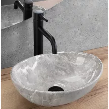   Rea Sofia Mini Grigo pultra ültethető kerámia mosdótál 35x26 cm, kőminta REA-U9237