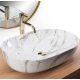 Rea Cleo Shiny pultra tehető kerámia mosdótál 61x41 cm, fényes kőminta REA-U9656