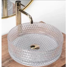   Rea Cristal pultra tehető átlátszó üveg mosdó 35,5 cm REA-U9670