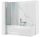 Rea Topaz forgatható kádparaván 70x140 cm, ívelt átlátszó üveggel és króm kerettel REA-W0087