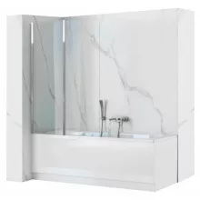   Rea Agat-2 forgatható kádparaván 100x140 cm, átlátszó üveggel és króm profilszín REA-W0300