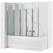   Rea Idea harmonika kádparaván 120x140 cm, átlátszó üveggel és króm kerettel REA-W0850