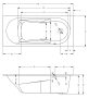 Riho Lazy beépíthető akril kád 170x75 cm beépített kartámaszokkal magasfényű fehér B078001005