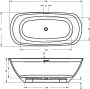 Riho Bilo SOLID SURFACE szabadonálló kád 165x77 cm, matt fehér B128001105