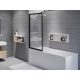 Riho Lucid GD501 Univerzális kádparaván 80x150 átlátszó üveg, fekete profil G005046121