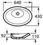 Roca Urbi pultra építhető mosdó 640x430mm A32722B000