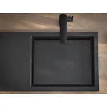   Roca Horizon pultra építhető kerámia mosdó 60x38 cm túlfolyó nélkül, matt fekete A32727508B