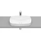 Roca Inspira Round Soft pultba építhető FineCeramic mosdó 55x37 cm túlfolyó és csaplyuk nélkül, fehér A327504000