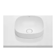   Roca Inspira Round Soft pultba építhető FineCeramic mosdó 37x37 cm, fehér A32750R000