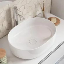   Roca Inpira Round pultra ültethető FineCeramic mosdótál 50x37 cm, fehér A327520000