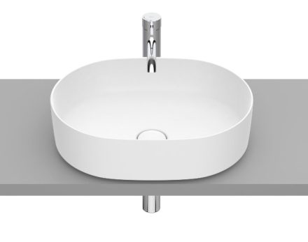 Roca Inpira Round pultra ültethető FineCeramic mosdótál 50x37 cm, Matt fehér A327520620