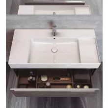   Roca Inspira Square FineCeramic mosdó 100x49 cm integrált pakolófelülettel, fehér A32752A000