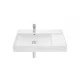 Roca Inspira Square FineCeramic balos mosdó 80x49 cm pakolófelülettel, fehér A32752B000
