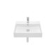 Roca Inspira Square FineCeramic mosdó 60x49 cm nyitott csaplyukkal és rögzítővel, fehér A32752C000