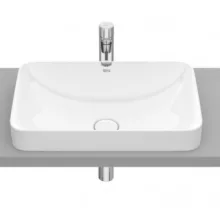  Roca Inspira Square pultba építhető FineCeramic mosdó 55x37 cm csapfurat és túlfolyó nélkül, fehér A327534000