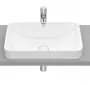 Roca Inspira Square pultba építhető FineCeramic mosdó 55x37 cm csapfurat és túlfolyó nélkül, fehér A327534000