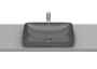 Roca Inspira Square pultba építhető FineCeramic mosdó 55x37 cm csapfurat és túlfolyó nélkül, Onyx színű A327534640