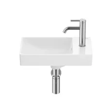   Roca Ona FineCeramic kompakt jobbos kézmosó 45x26 cm Supraglaze bevonattal, fehér A327681S00